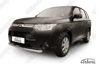 AFZDAMOUT1404 Защита переднего бампера d57 короткая Arbori нерж. сталь для Mitsubishi OUTLANDER 2014-2015