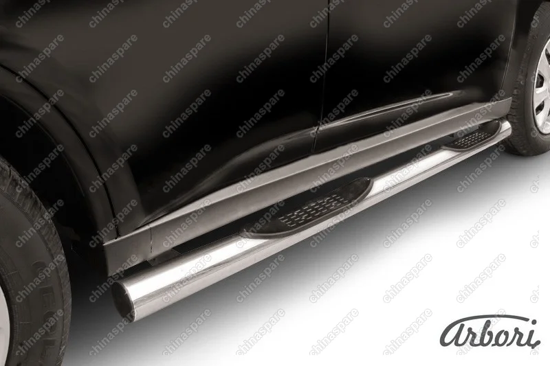 AFZDAMOUT1405 Защита порогов d76 с проступями Arbori нерж. сталь для Mitsubishi OUTLANDER 2014-2015