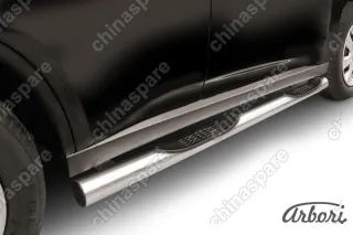 AFZDAMOUT1405 Защита порогов d76 с проступями Arbori нерж. сталь для Mitsubishi OUTLANDER 2014-2015