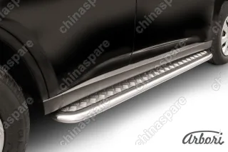 AFZDAMOUT1408 Защита порогов d42 с листом усиленная Arbori нерж. сталь для Mitsubishi OUTLANDER 2014-2015