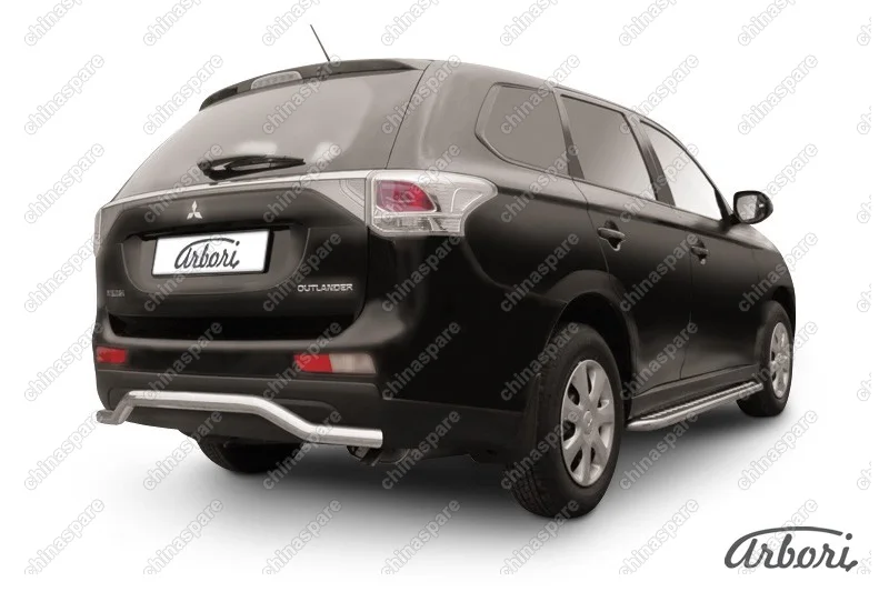 AFZDAMOUT1410 Защита заднего бампера d57 "волна"  Arbori нерж. сталь для Mitsubishi OUTLANDER 2014-2015