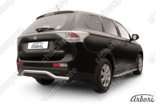 AFZDAMOUT1410 Защита заднего бампера d57 "волна"  Arbori нерж. сталь для Mitsubishi OUTLANDER 2014-2015