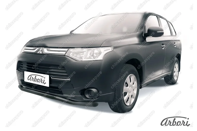 AFZDAMOUT1401B Защита переднего бампера d57 "волна" Arbori черн. для Mitsubishi OUTLANDER 2014-2015