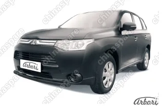 AFZDAMOUT1404B Защита переднего бампера d57 короткая Arbori черн. для Mitsubishi OUTLANDER 2014-2015
