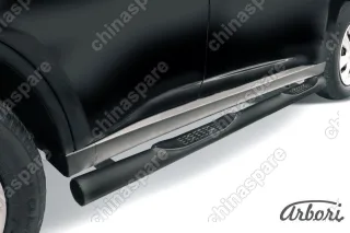 AFZDAMOUT1405B Защита порогов d76 с проступями Arbori черн. для Mitsubishi OUTLANDER 2014-2015