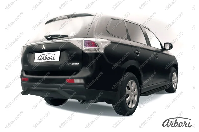 AFZDAMOUT1410B Защита заднего бампера d57 "волна"  Arbori черн. для Mitsubishi OUTLANDER 2014-2015