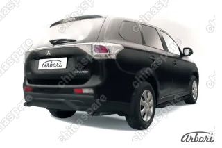 AFZDAMOUT1410B Защита заднего бампера d57 "волна"  Arbori черн. для Mitsubishi OUTLANDER 2014-2015