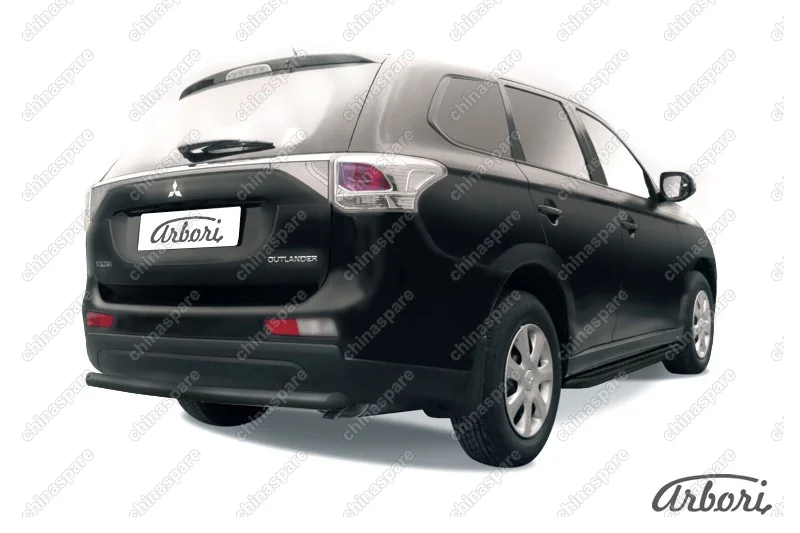 AFZDAMOUT1411B Защита заднего бампера d57  короткая Arbori черн. для Mitsubishi OUTLANDER 2014-2015
