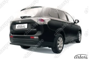 AFZDAMOUT1411B Защита заднего бампера d57  короткая Arbori черн. для Mitsubishi OUTLANDER 2014-2015