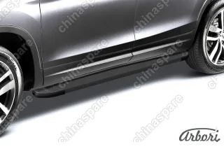 AFZDAALMOUT1501 Комплект алюминиевых порогов Arbori Optima Black 1700 для MITSUBISHI Outlander 2015-нв