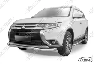 AFZDAMOUT1501 Защита переднего бампера d57 "волна" Arbori нерж. сталь для Mitsubishi OUTLANDER 2015-нв