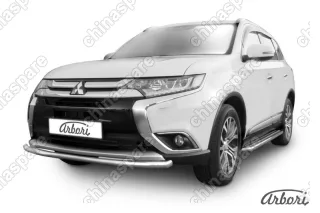 AFZDAMOUT1503 Защита переднего бампера d57 Arbori нерж. сталь для Mitsubishi OUTLANDER 2015-нв