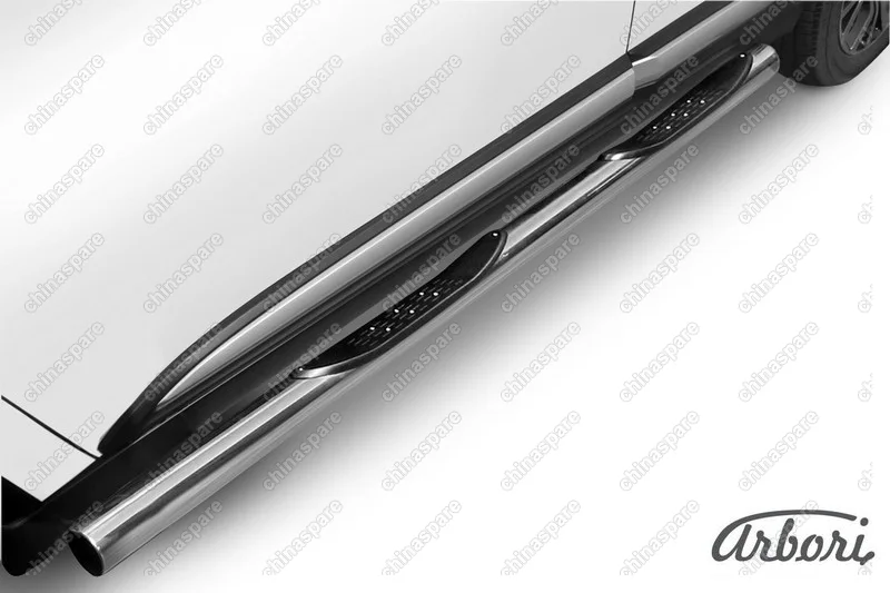 AFZDAMOUT1505 Защита порогов d76 с проступями Arbori нерж. сталь для Mitsubishi OUTLANDER 2015-нв