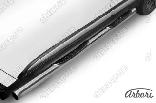 AFZDAMOUT1505 Защита порогов d76 с проступями Arbori нерж. сталь для Mitsubishi OUTLANDER 2015-нв