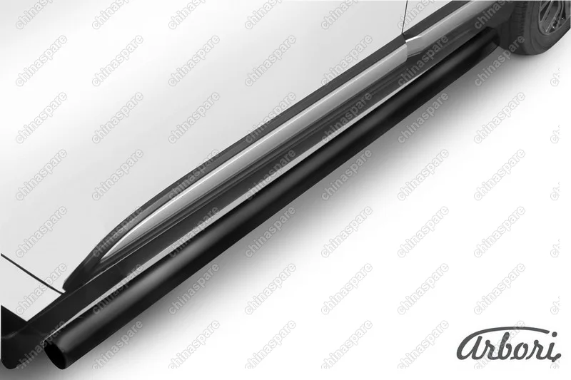 AFZDAMOUT1506B Защита порогов d76 труба Arbori черн. для Mitsubishi OUTLANDER 2015-нв