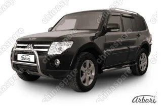 Кенгурятник d57 низкий  Arbori нерж. сталь для Mitsubishi PAJERO IV 2014-нв