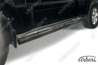 Защита порогов d76 с проступями Arbori черн. для Mitsubishi PAJERO IV 2014-нв