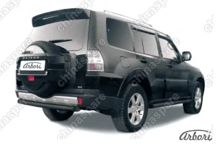 Защита заднего бампера d76 короткая Arbori черн. для Mitsubishi PAJERO IV 2014-нв