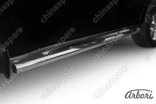 AFZDAMPS07 Защита порогов d76 с проступями Arbori нерж. сталь для Mitsubishi PAJERO SPORT 2002-2010