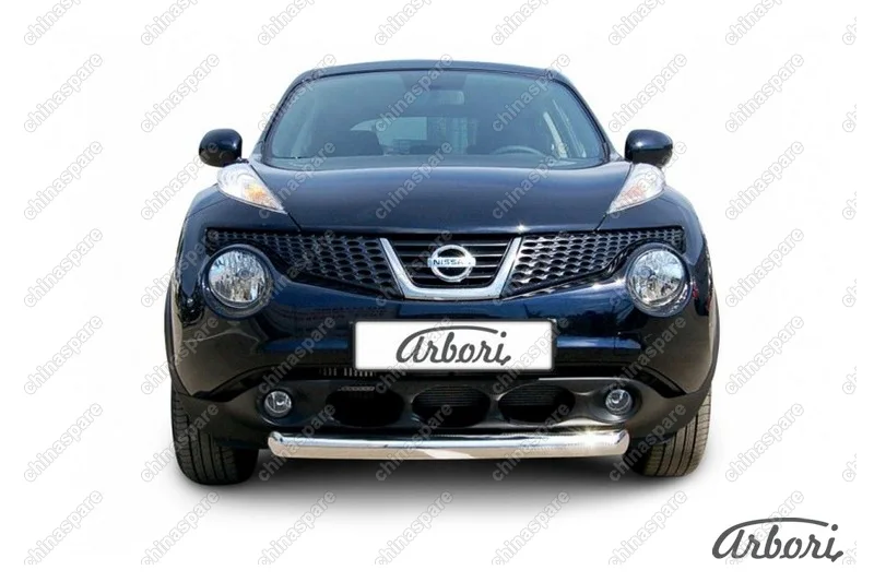 AFZDANJ2WD01 Защита переднего бампера d76 короткая Arbori нерж. сталь для Nissan JUKE 2011-2014