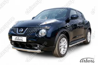 AFZDANJ2WD01 Защита переднего бампера d76 короткая Arbori нерж. сталь для Nissan JUKE 2011-2014