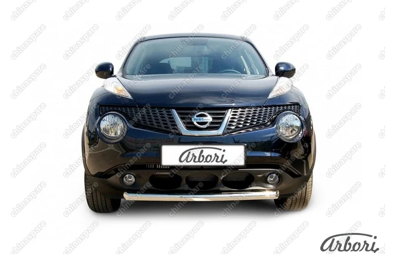 AFZDANJ2WD02 Защита переднего бампера d57 короткая Arbori нерж. сталь для Nissan JUKE 2011-2014