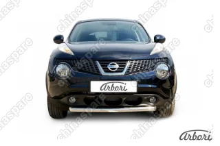 AFZDANJ2WD02 Защита переднего бампера d57 короткая Arbori нерж. сталь для Nissan JUKE 2011-2014