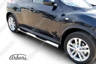 AFZDANJ2WD05 Защита порогов d76 с проступями Arbori нерж. сталь для Nissan JUKE 2011-2014