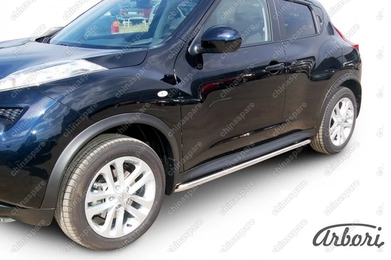 AFZDANJ2WD08 Защита порогов d42 с гибами Arbori нерж. сталь для Nissan JUKE 2011-2014