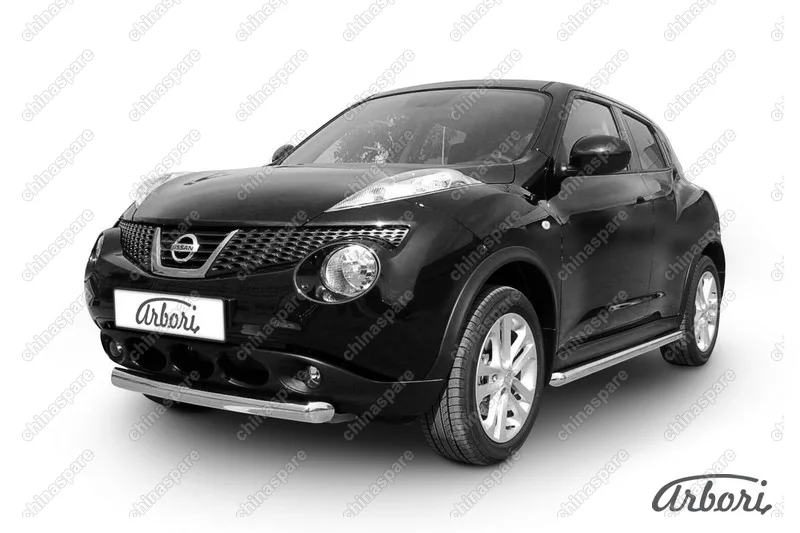 AFZDANJ4WD01 Защита переднего бампера d76 короткая Arbori нерж. сталь для Nissan JUKE 2011-2014