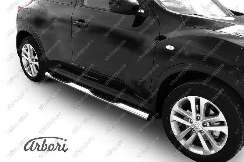 AFZDANJ4WD05 Защита порогов d76 с проступями Arbori нерж. сталь для Nissan JUKE 2011-2014