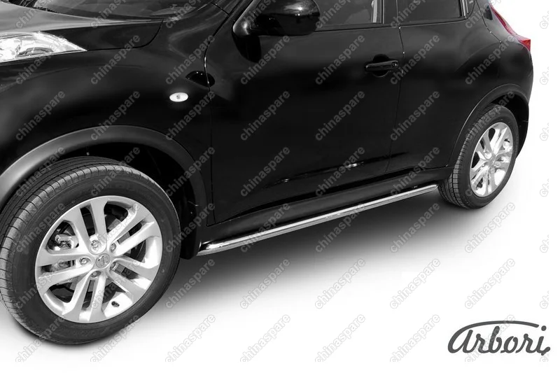 AFZDANJ4WD08 Защита порогов d42 с гибами Arbori нерж. сталь для Nissan JUKE 2011-2014