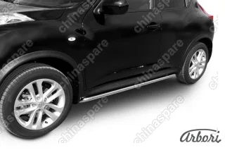 AFZDANJ4WD08 Защита порогов d42 с гибами Arbori нерж. сталь для Nissan JUKE 2011-2014