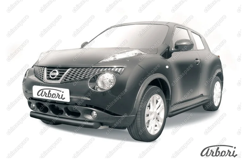 AFZDANJ4WD01B Защита переднего бампера d76 короткая Arbori черн. для Nissan JUKE 2011-2014