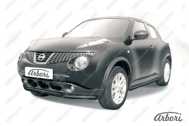 AFZDANJ4WD03B Защита переднего бампера d57+d42 двойная Arbori черн. для Nissan JUKE 2011-2014