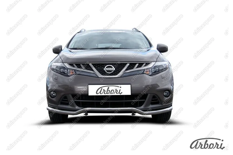 AFZDANIM1101 Защита переднего бампера d57 "волна" Arbori нерж. сталь для Nissan MURANO 2011-2015