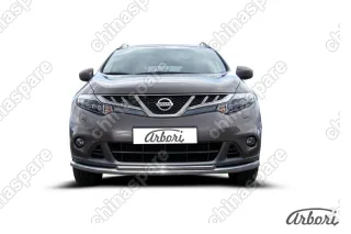 AFZDANIM1102 Защита переднего бампера d57+d42 двойная Arbori нерж. сталь для Nissan MURANO 2011-2015