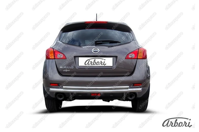 AFZDANIM1108 Защита заднего бампера d57+d42 двойная Arbori нерж. сталь для Nissan MURANO 2011-2015