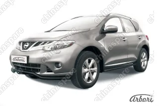 AFZDANIM1101B Защита переднего бампера d57 "волна" Arbori черн. для Nissan MURANO 2011-2015