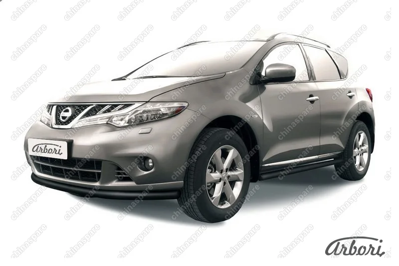 AFZDANIM1103B Защита переднего бампера d57 Arbori черн. для Nissan MURANO 2011-2015