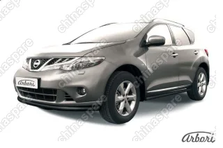 AFZDANIM1103B Защита переднего бампера d57 Arbori черн. для Nissan MURANO 2011-2015