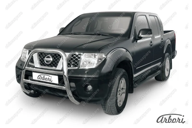 AFZDANIN02 Кенгурятник d76 высокий Arbori нерж. сталь для Nissan NAVARA 2014-нв
