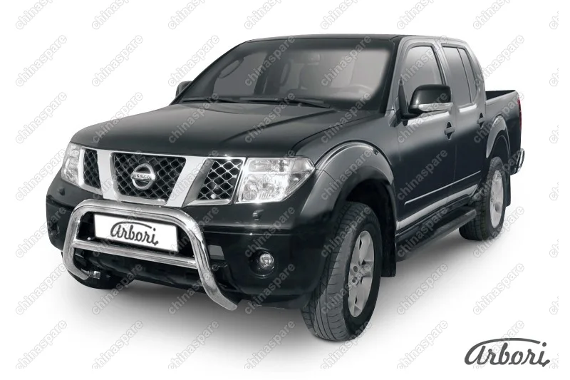 AFZDANIN04 Кенгурятник d76 низкий Arbori нерж. сталь для Nissan NAVARA 2014-нв