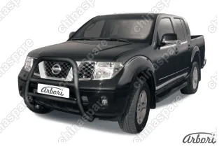 AFZDANIN02B Кенгурятник d76 высокий Arbori черн. для Nissan NAVARA 2014-нв
