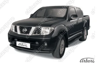 AFZDANIN05B Защита переднего бампера d76 Arbori черн. для Nissan NAVARA 2014-нв