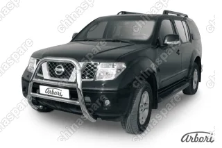 AFZDANIP02 Кенгурятник d76 высокий Arbori нерж. сталь для Nissan PATHFINDER 2004-2010