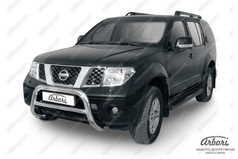 AFZDANIP04 Кенгурятник d76 низкий Arbori нерж. сталь для Nissan PATHFINDER 2004-2010