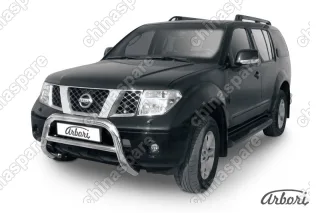 AFZDANIP04 Кенгурятник d76 низкий Arbori нерж. сталь для Nissan PATHFINDER 2004-2010
