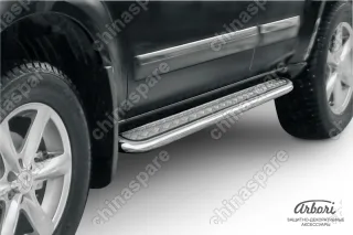 AFZDANIP09 Защита порогов d57 с листом Arbori нерж. сталь для Nissan PATHFINDER 2004-2010