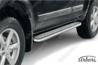 AFZDANIP09 Защита порогов d57 с листом Arbori нерж. сталь для Nissan PATHFINDER 2004-2010
